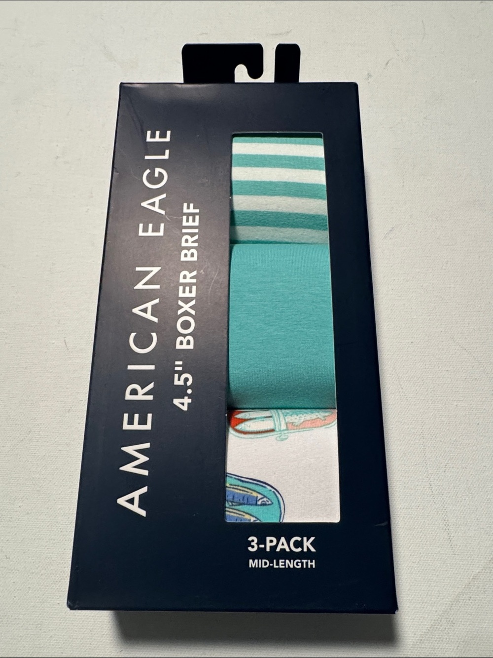 American Eagle Boxer Briefs Mens XL 3 Pack Green 4.5 Inch